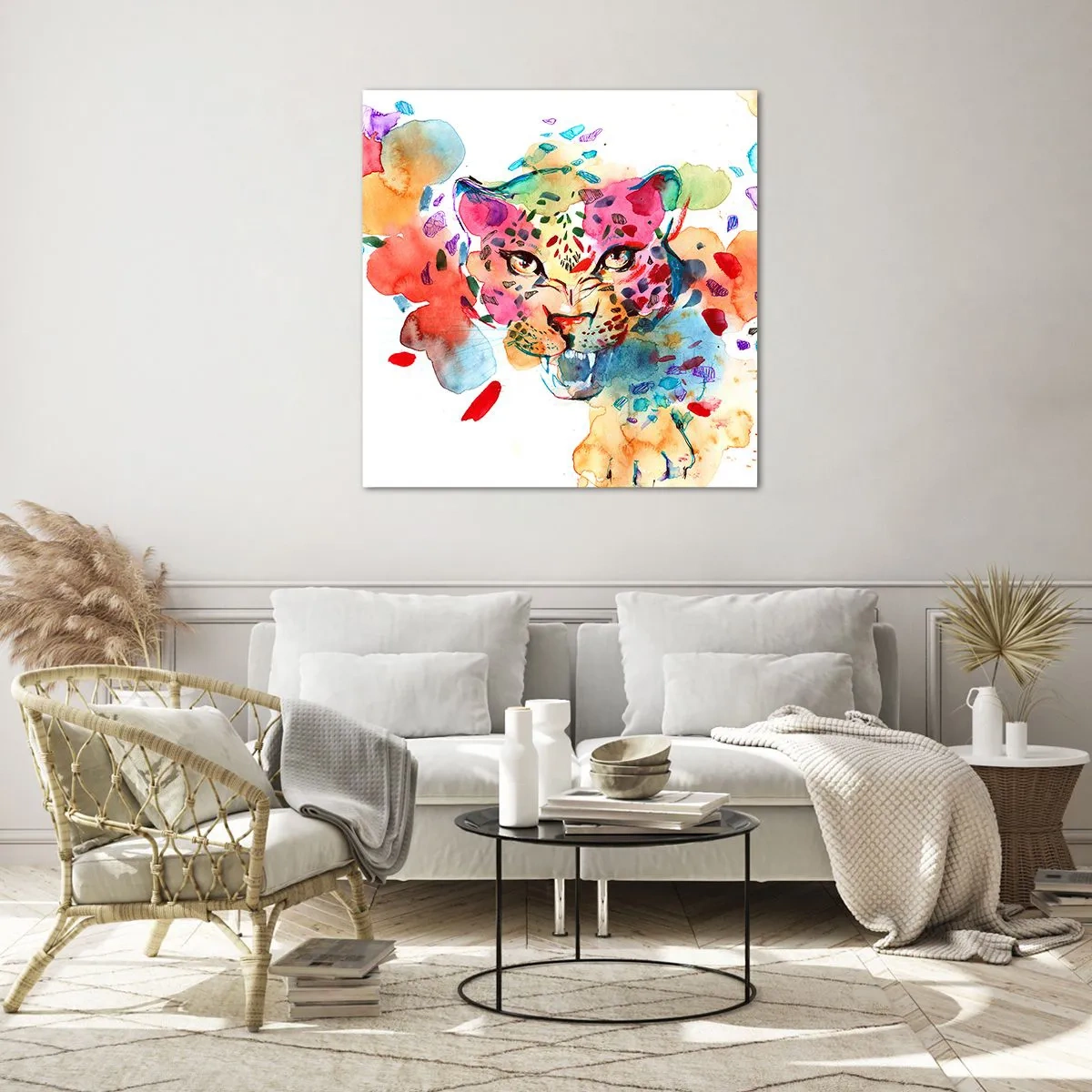 Billede på glas - Skønheden og udyret - 60x60 cm