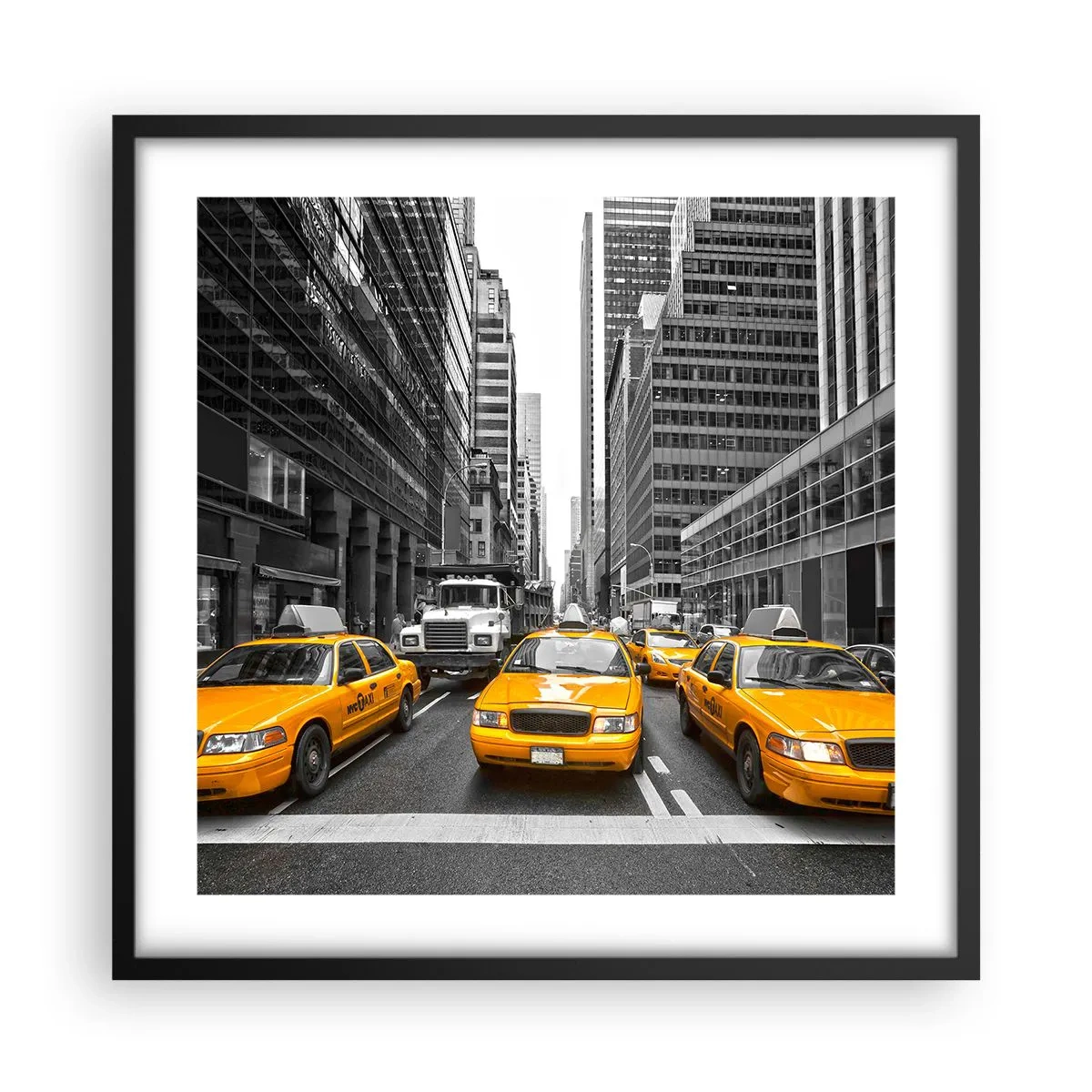 Plakat i sort ramme - Det er os, der farver byen - 50x50 cm
