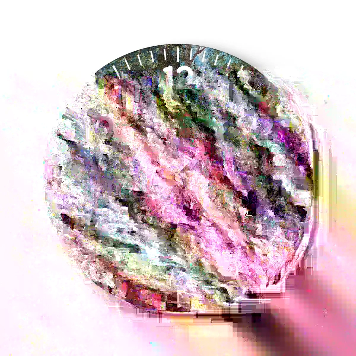 Vægur, Uret - Skovhave, blomsterskov - 30x30 cm