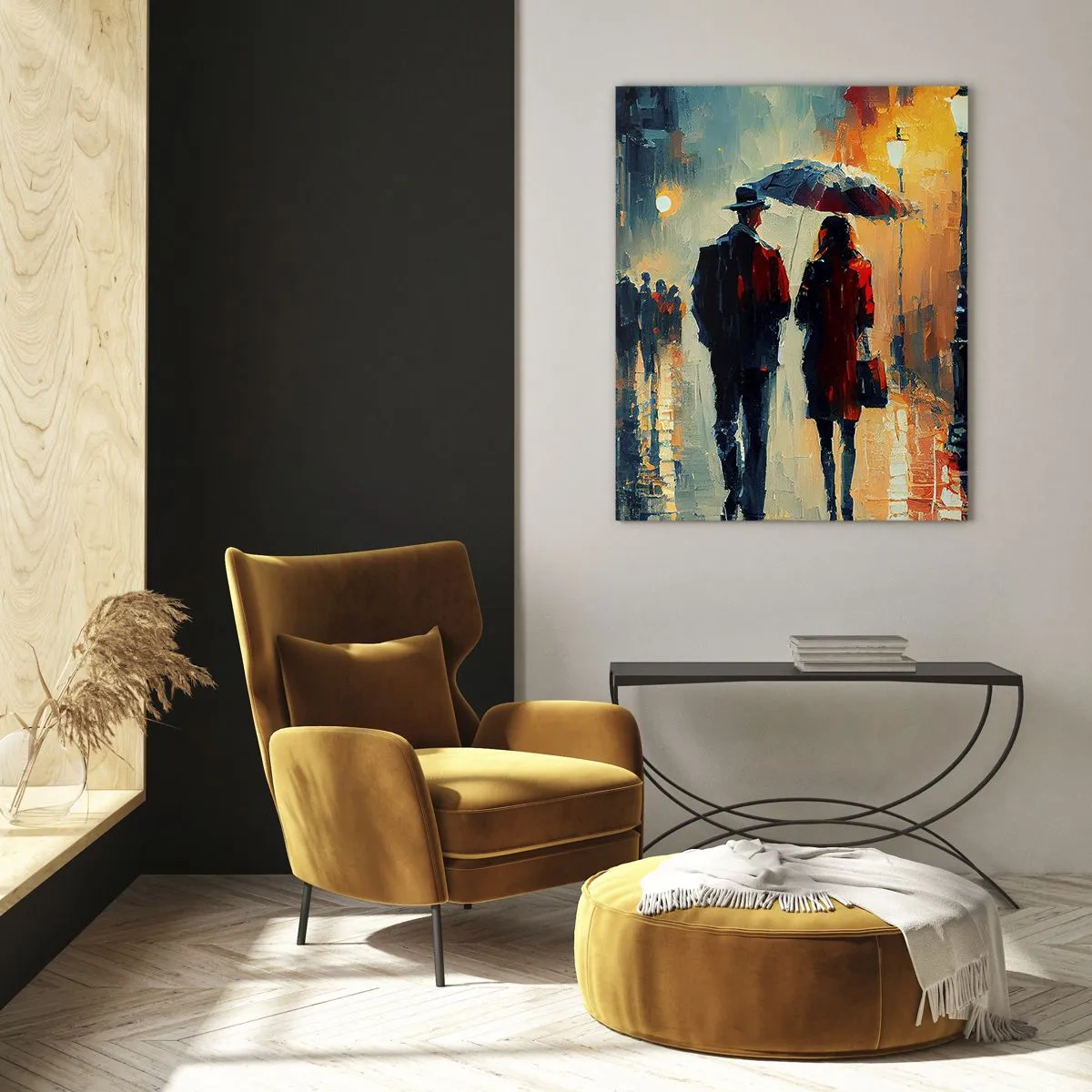 Billede på glas - Urban kærlighedshistorie - 50x70 cm