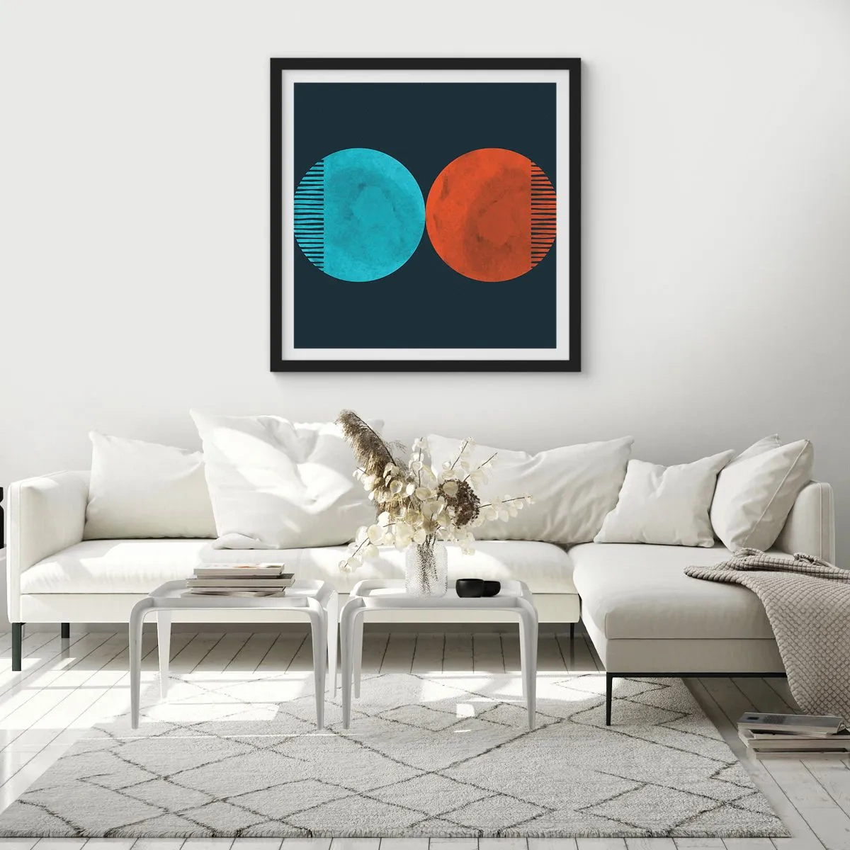 Plakat i sort ramme - Kun geometri? - 60x60 cm