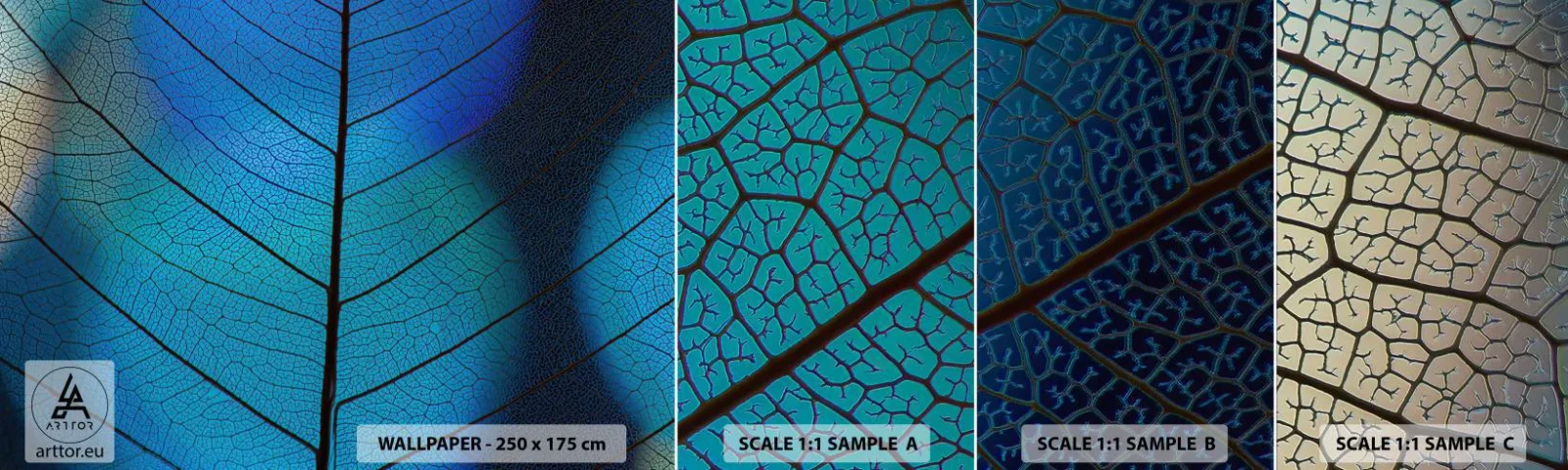 Fototapet Prøve Standard Eco - Indviklet konstruktion - Blad, Natur, Plante - 100x30 cm