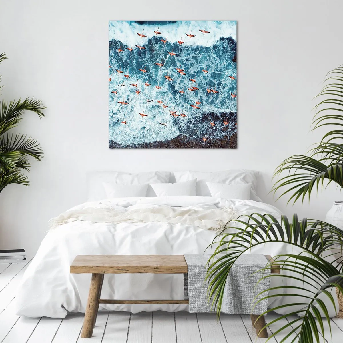 Lærredstryk - Billede på lærred - Parade ved havet - 70x70 cm