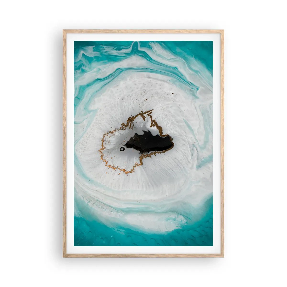 Plakat i ramme af lyst egetræ - Kom indenfor - 70x100 cm