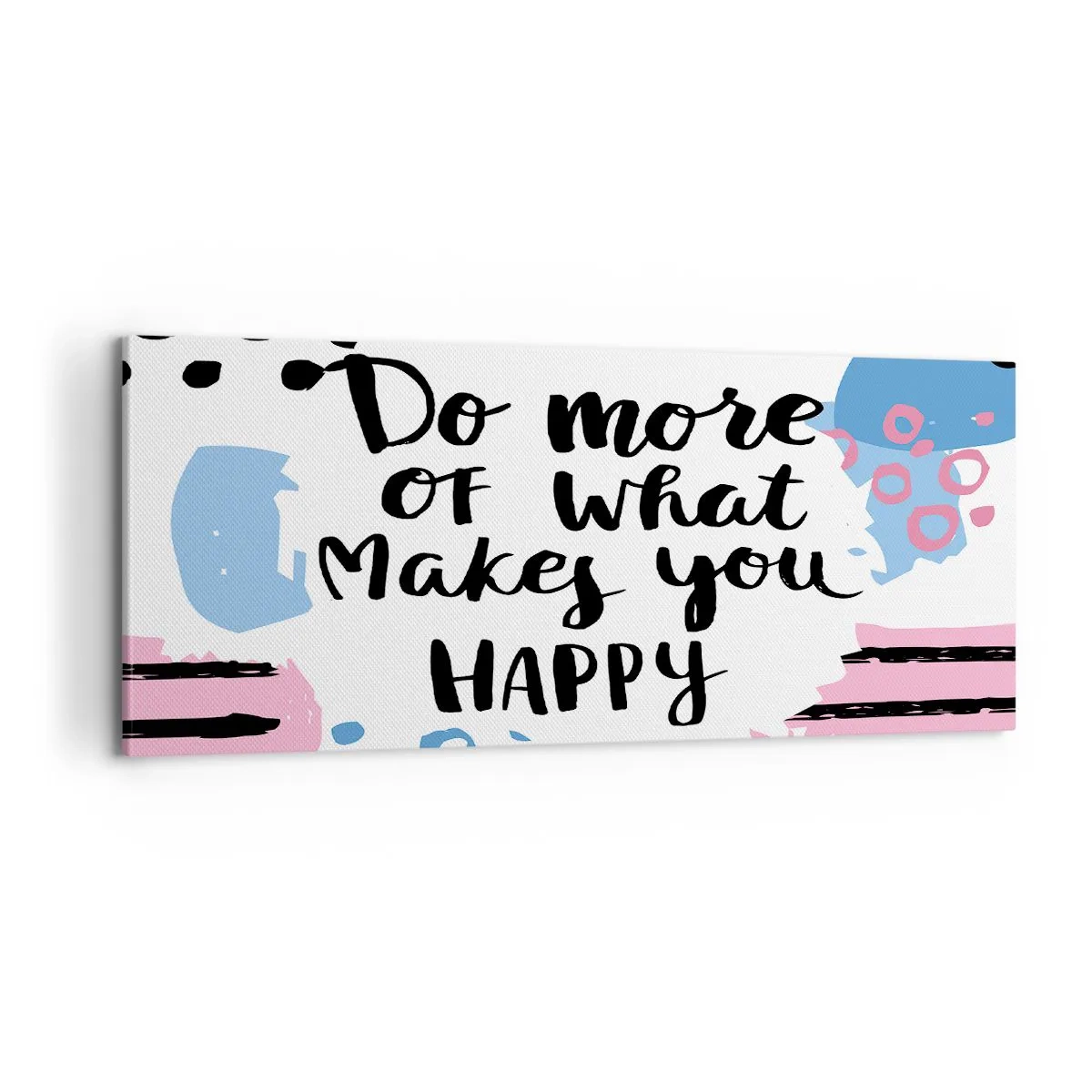 Lærredstryk - Billede på lærred - Hvordan man bliver lykkelig - 100x40 cm
