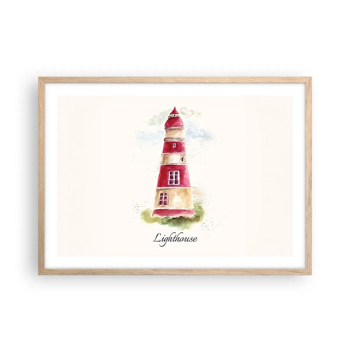 Plakat i ramme af lyst egetræ - Altid vejret omkring - 70x50 cm