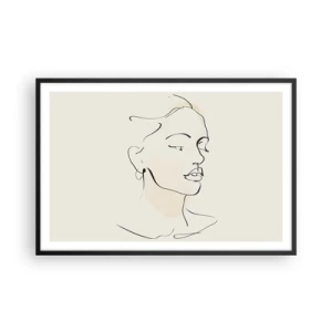 Plakat i sort ramme - En bestemt linje - 91x61 cm