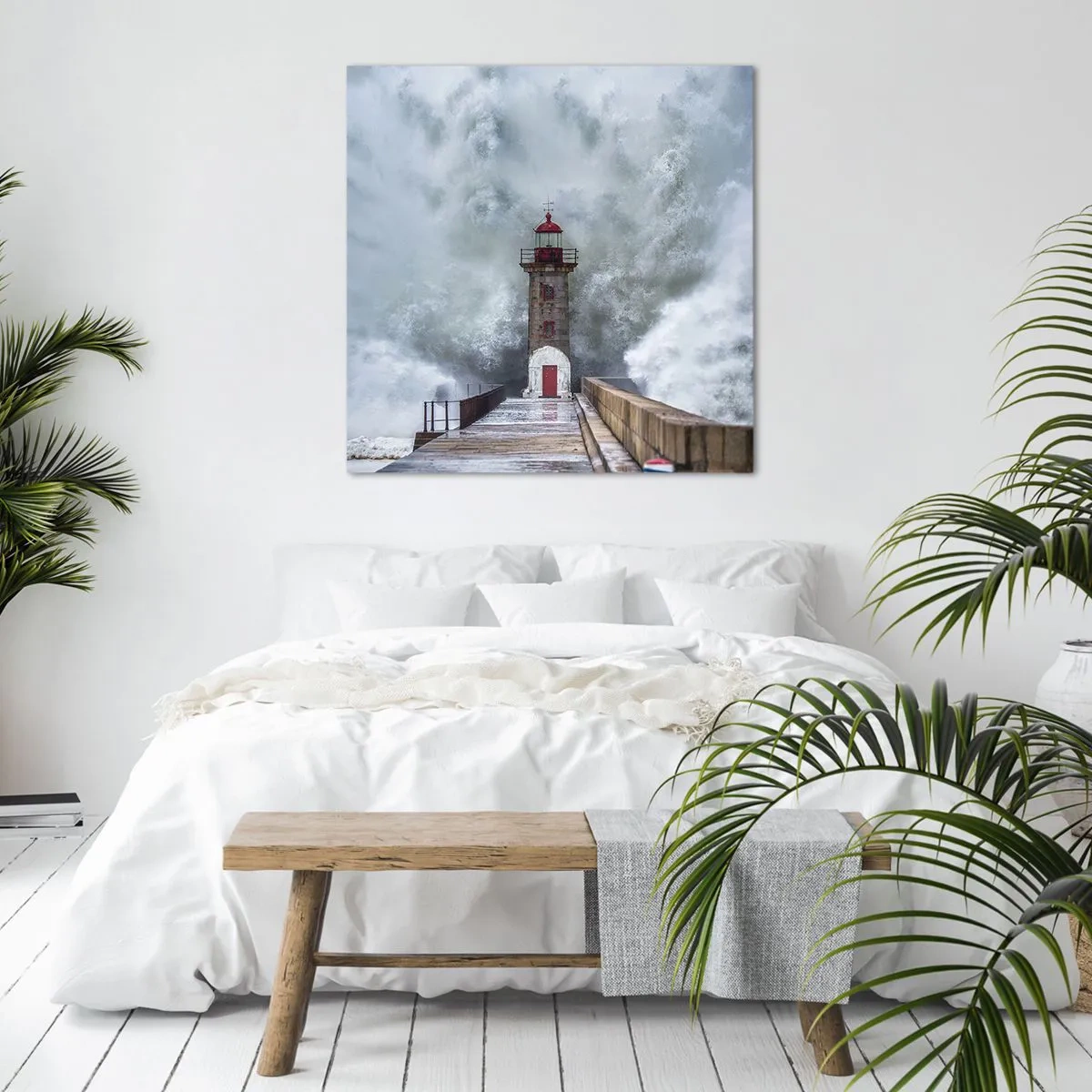 Lærredstryk - Billede på lærred - Vandets brusen, vindens susen, lyden af vinden - 70x70 cm