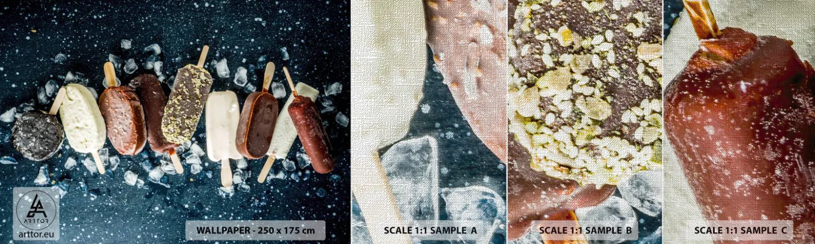 Prøve Fototapet Premium Canvas - En smag af varm sommer - Is, Gastronomi, Mad - 100x30 cm