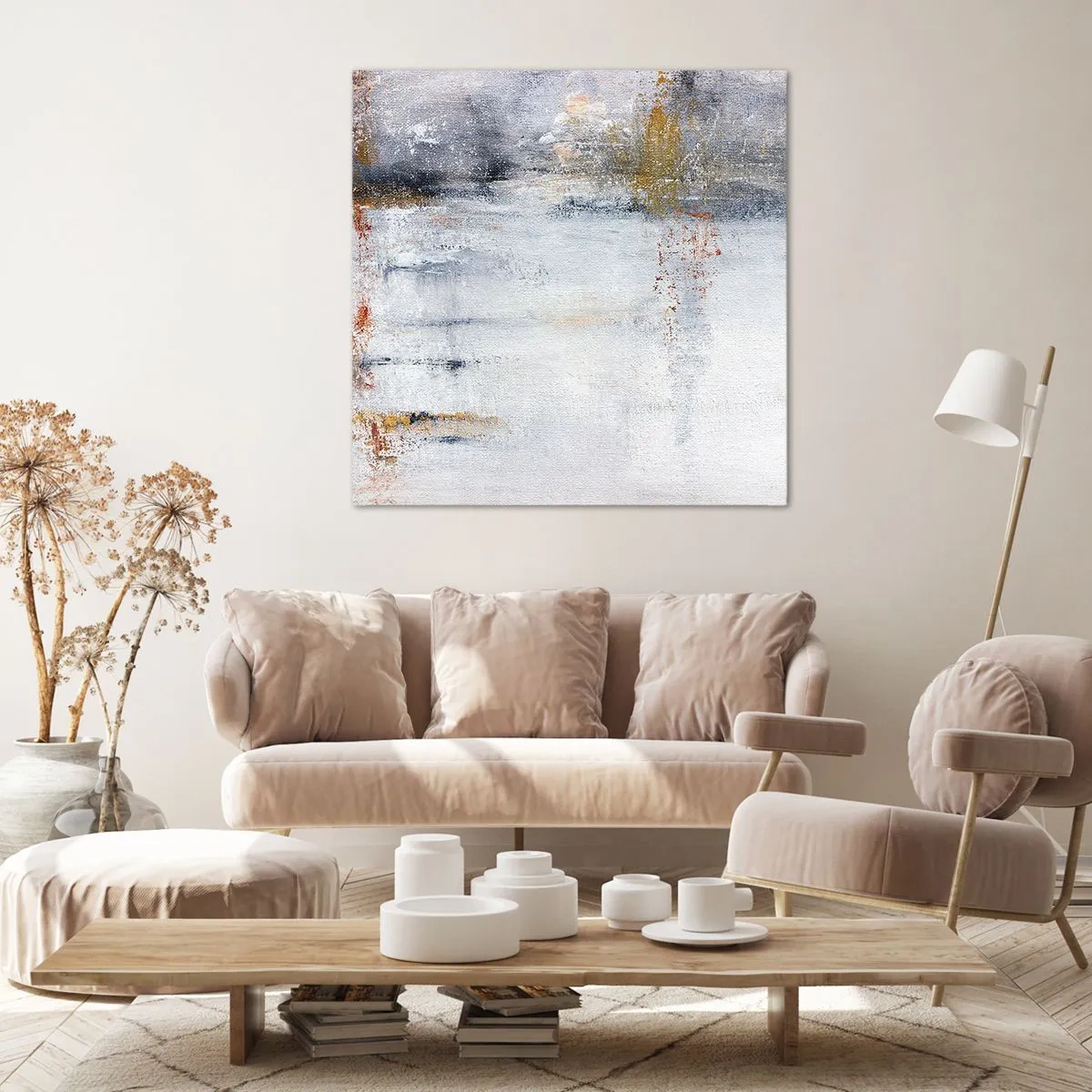 Lærredstryk - Billede på lærred - Bag lufttæppet - 40x40 cm