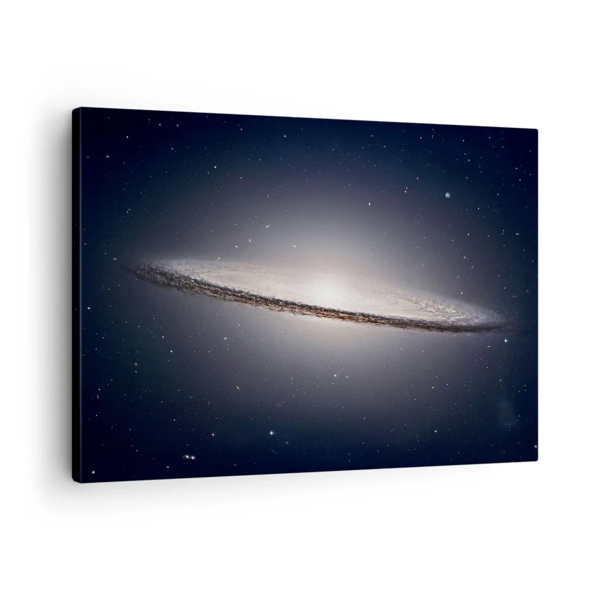 Lærredstryk - Billede på lærred - En spiralgalakse mod en baggrund af stjerneklar plads - 70x50cm - Der var engang i en galakse langt, langt borte.... - Moderne vægdekoration til stue og soveværelse ARTTOR