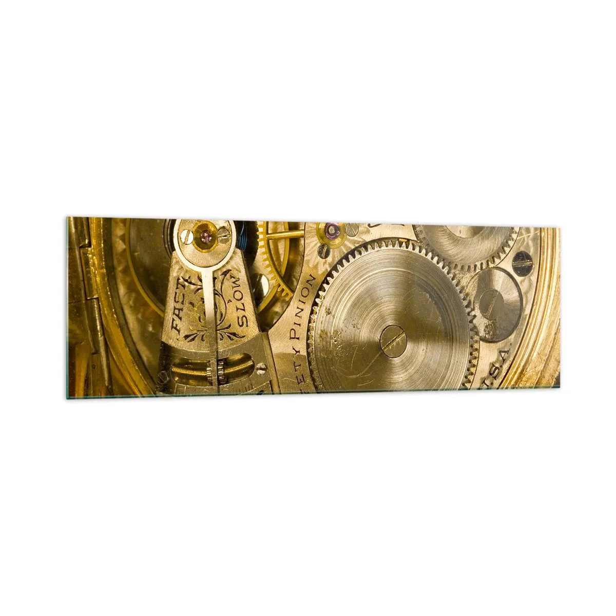 Billede på glas - Følg med tiden - 160x50 cm