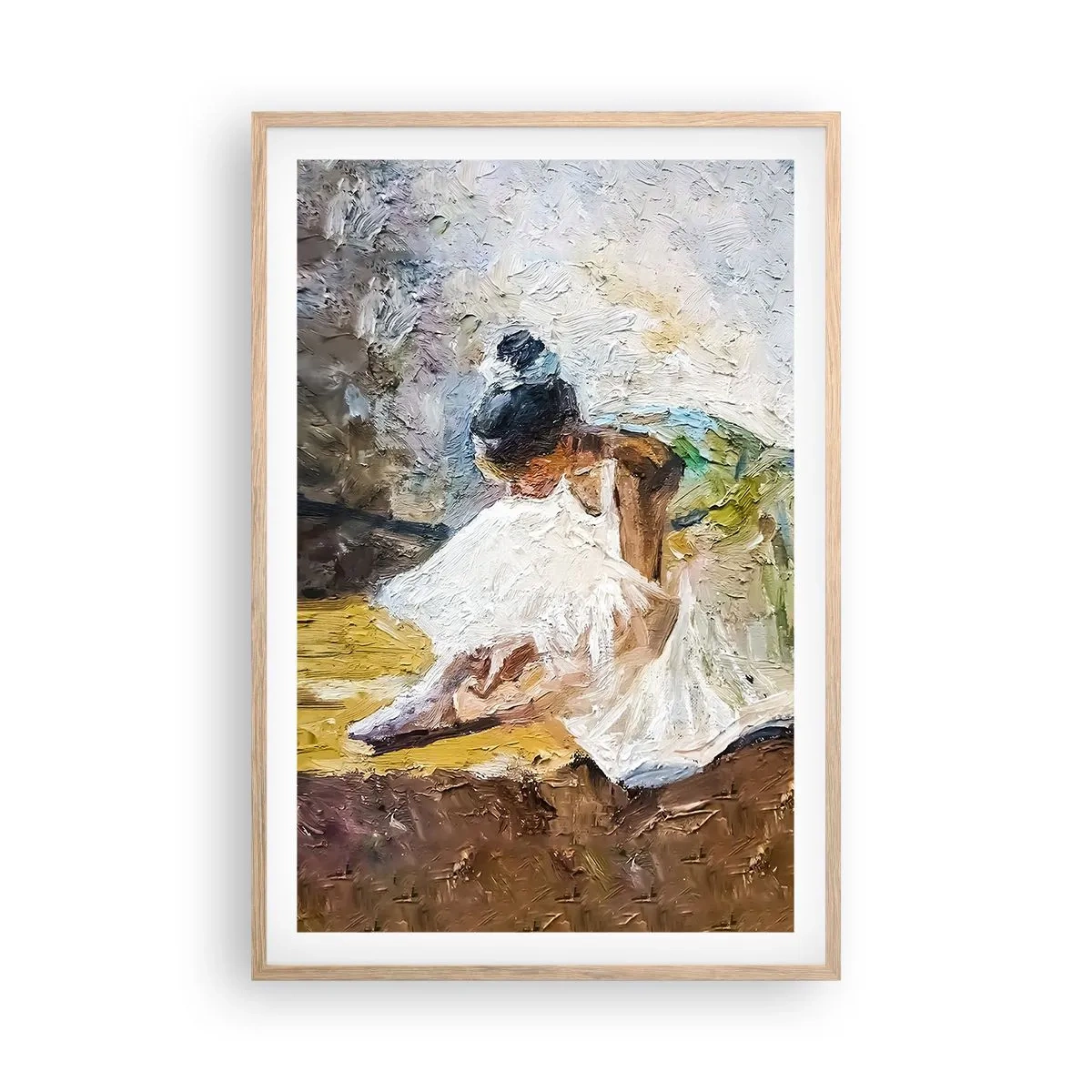Plakat i ramme af lyst egetræ - Fra et maleri af Degas - 61x91 cm