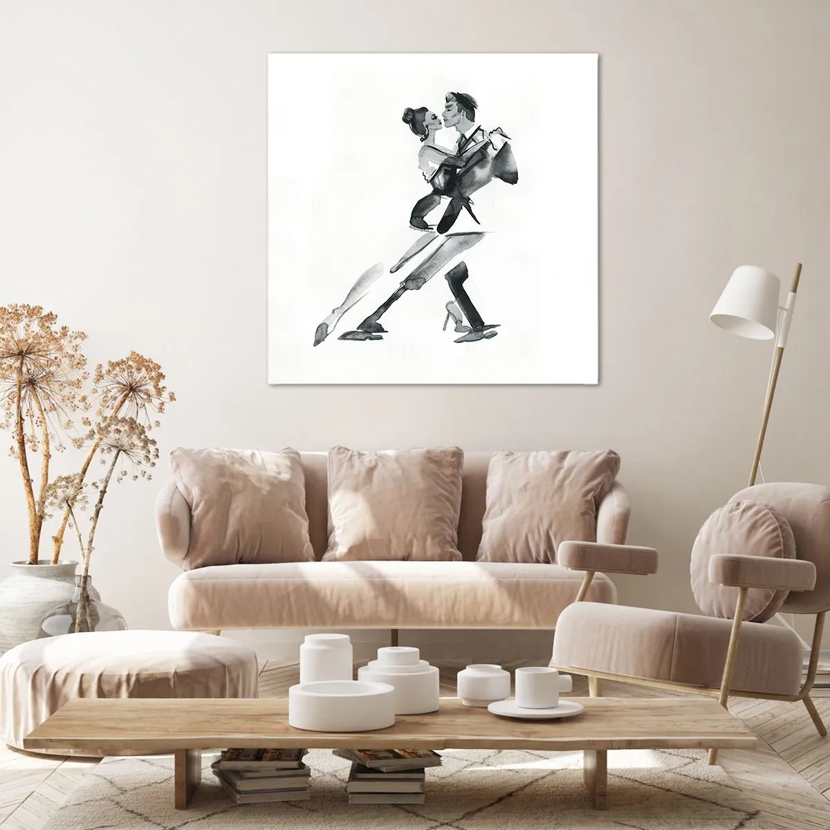 Lærredstryk - Billede på lærred - I én rytme - 70x70 cm