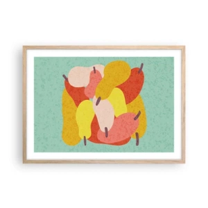 Plakat i ramme af lyst egetræ - Smag på sommersolen - 70x50 cm