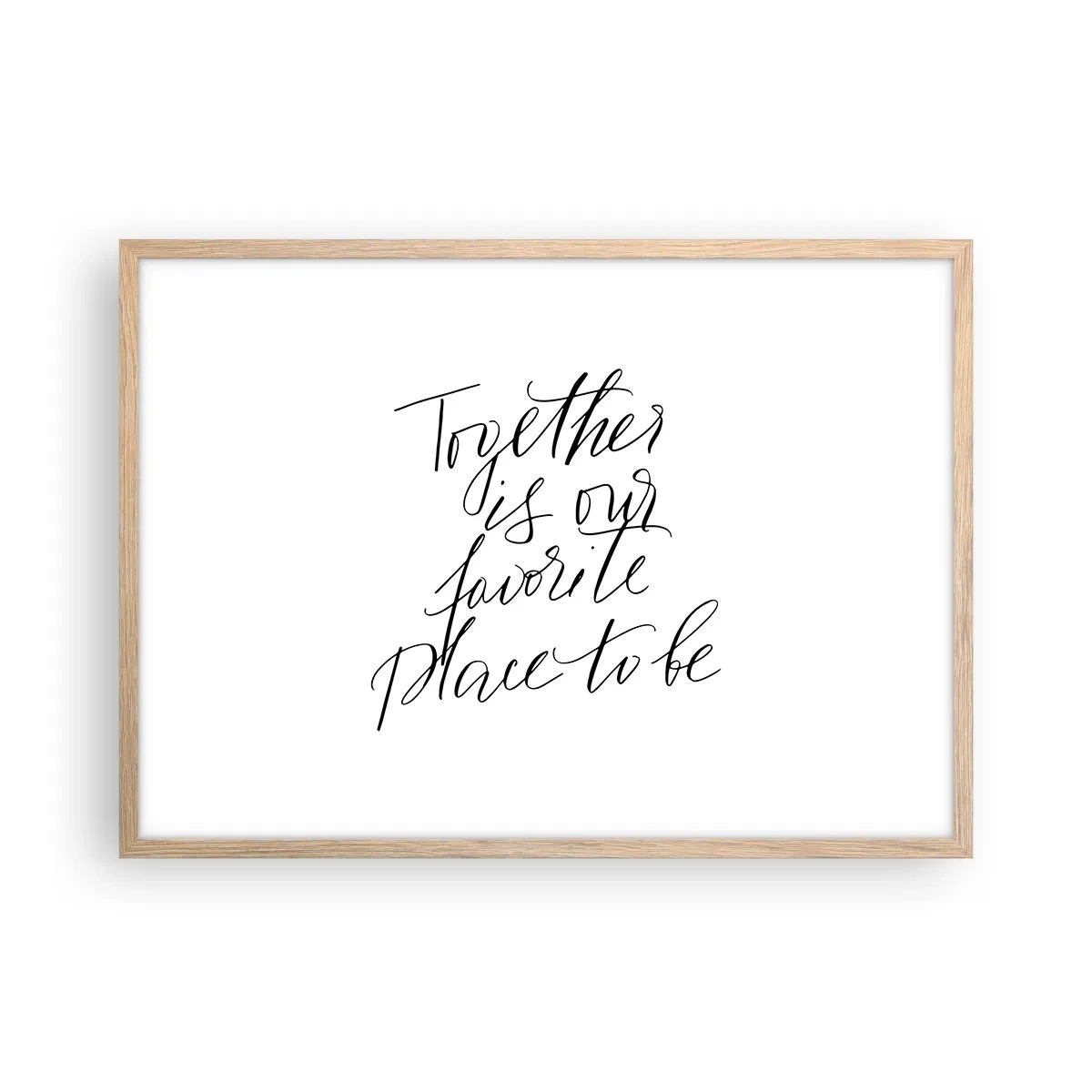 Plakat i ramme af lyst egetræ - Føler du det også? - 70x50 cm