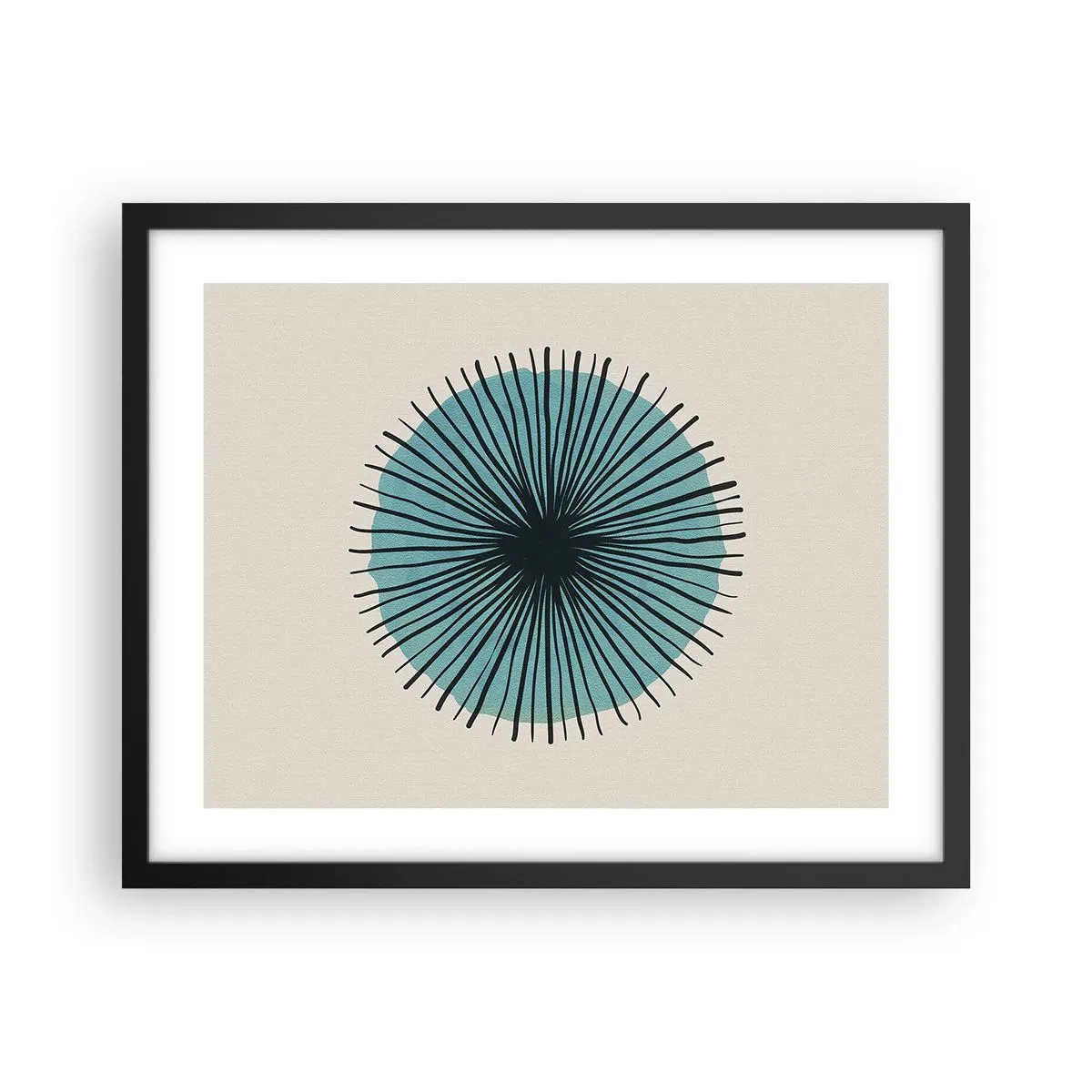 Plakat i sort ramme - Strålende på blå - 50x40 cm