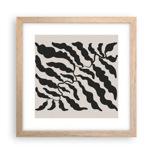 Plakat i ramme af lyst egetræ - En firkants natur - 30x30 cm