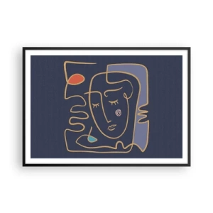 Plakat i sort ramme - I drømmerier - 100x70 cm