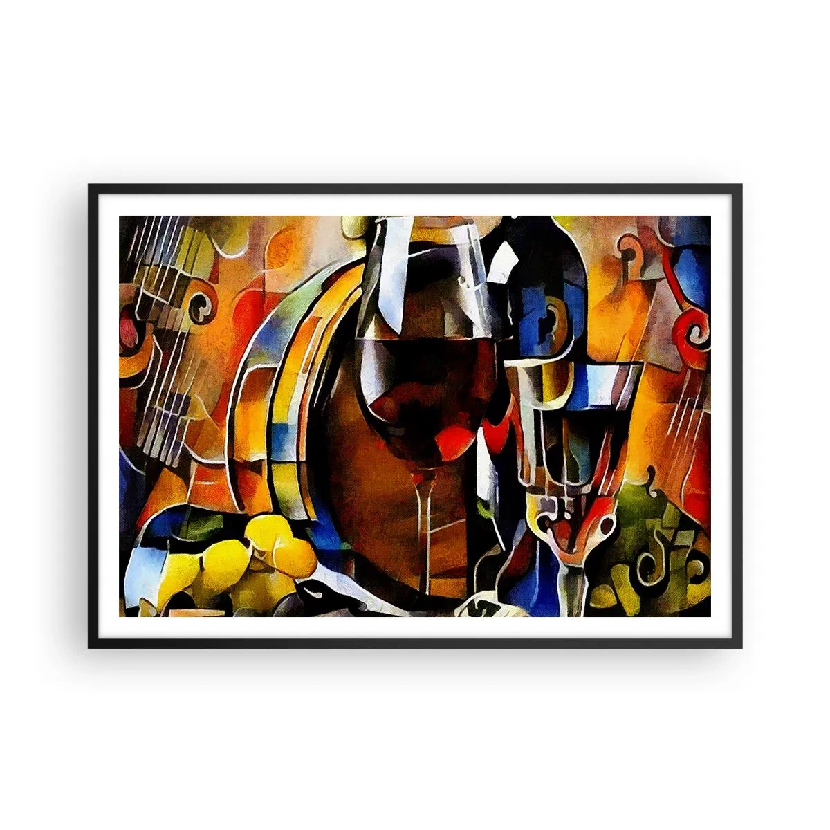 Plakat i sort ramme - Og verden bliver mere farverig - 100x70 cm
