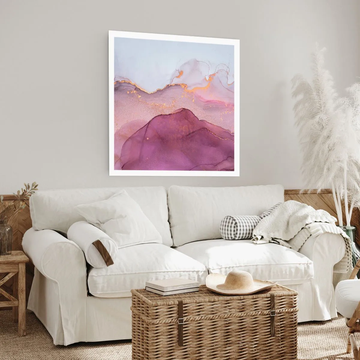 Plakat - Lilla og violette bølger - 50x50 cm