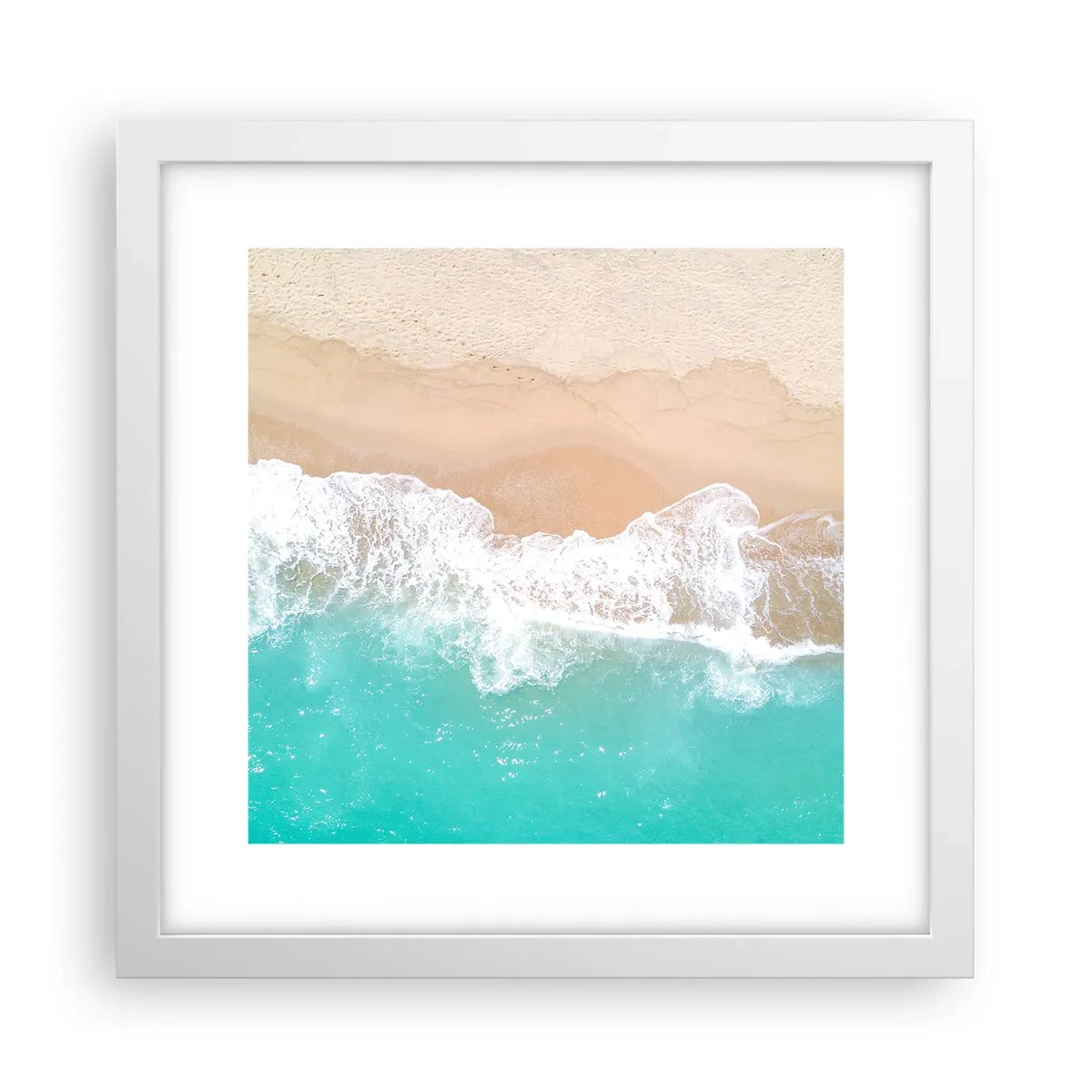 Plakat i hvid ramme - Kærlig berøring - 30x30 cm