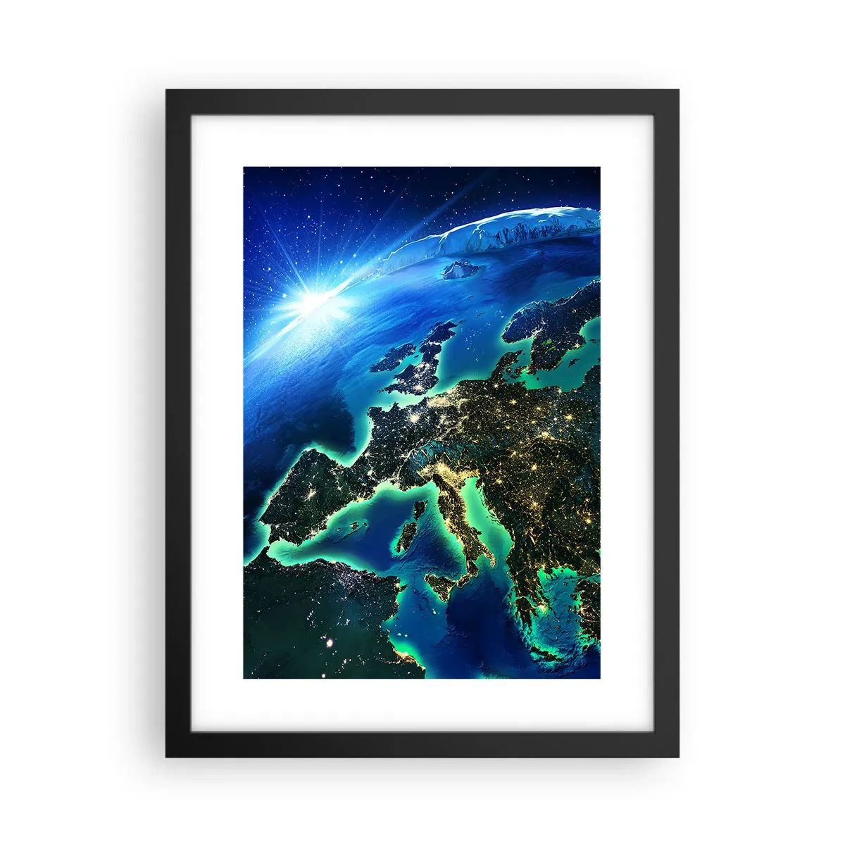 Plakat i sort ramme - Et funklende Europa - 30x40 cm