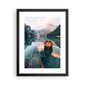 Plakat i sort ramme - Fredfyldt søvn i bjergene - 30x40 cm