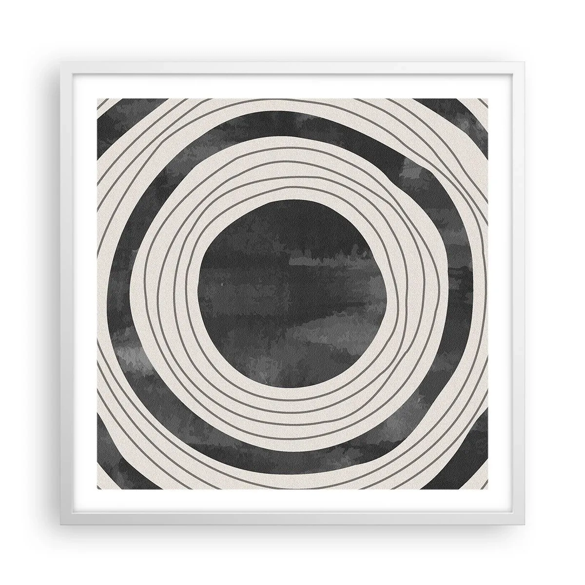 Plakat i hvid ramme - Lige til det punkt - 60x60 cm