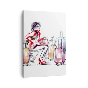 Lærredstryk - Billede på lærred - Lad os sætte os ned, inden vi rejser - 50x70 cm