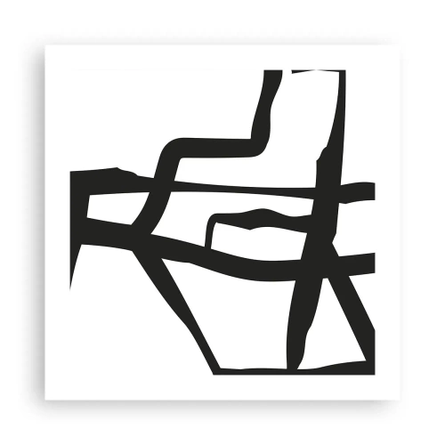 Plakat - Sort og hvid konstruktion - 50x50 cm