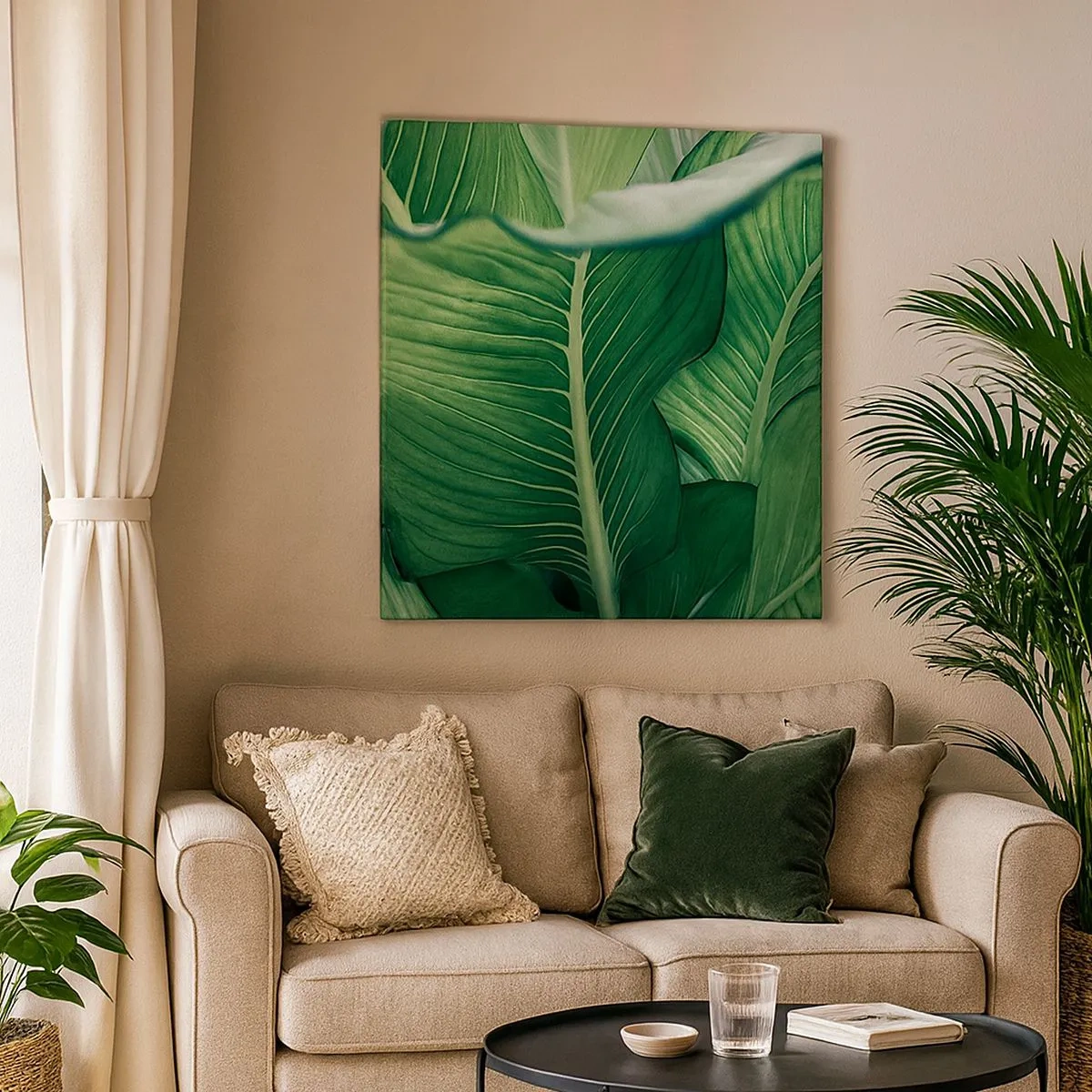 Lærredstryk - Billede på lærred - Livet er intenst grønt - 30x30 cm