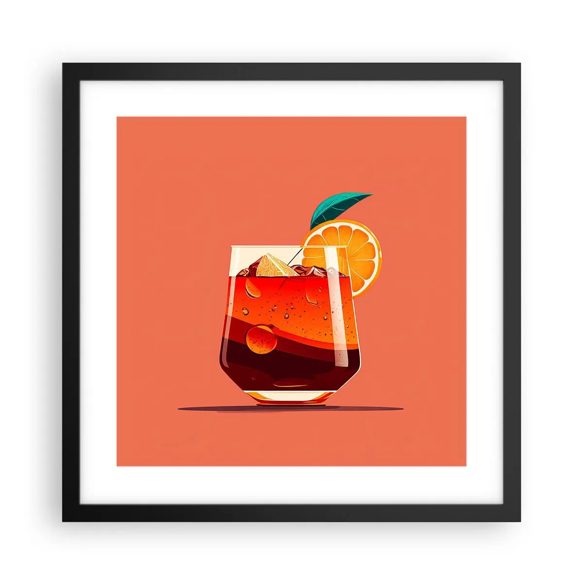 Plakat i sort ramme - Sommerens forfriskning - 40x40 cm