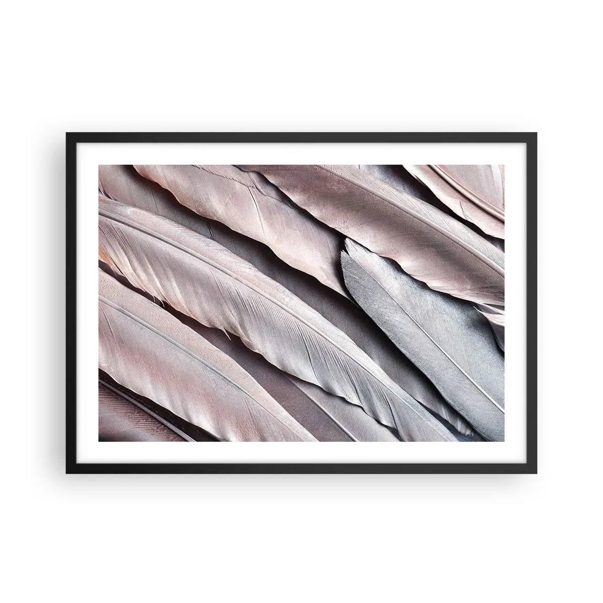 Plakat i sort ramme - I lyserødt sølv - 70x50 cm