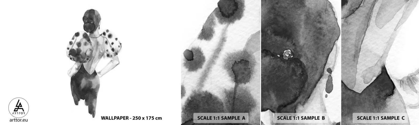 Prøve Fototapet Selvklæbende Deluxe Sticker - Den gik lige forbi - Kvinde, Mode, Model - 100x30 cm