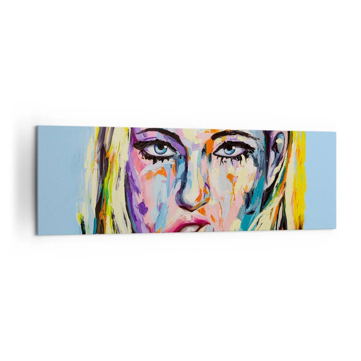 Lærredstryk - Billede på lærred - Se hende lige i øjnene - 160x50 cm