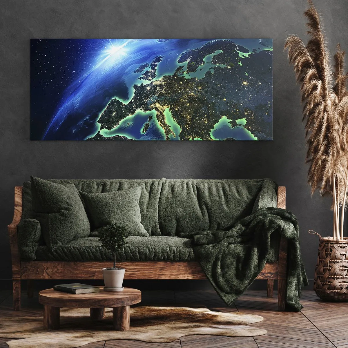 Lærredstryk - Billede på lærred - Et funklende Europa - 160x50 cm