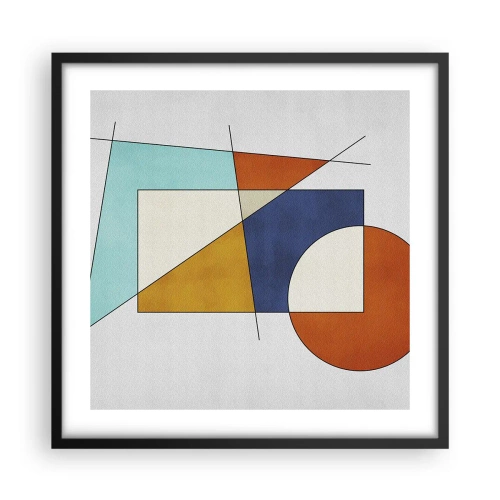 Plakat i sort ramme - Abstraktion: modernistisk leg - 50x50 cm