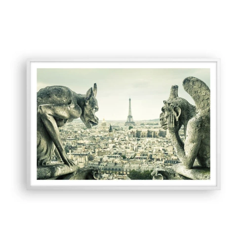 Plakat i hvid ramme - Parisisk chat - 91x61 cm