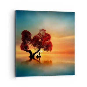 Lærredstryk - Billede på lærred - Fjern og tavs verdensløshed - 70x70 cm