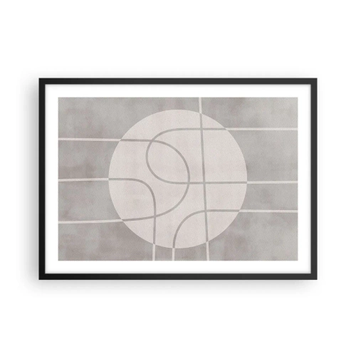 Plakat i sort ramme - Cirkulær og lige frem - 70x50 cm