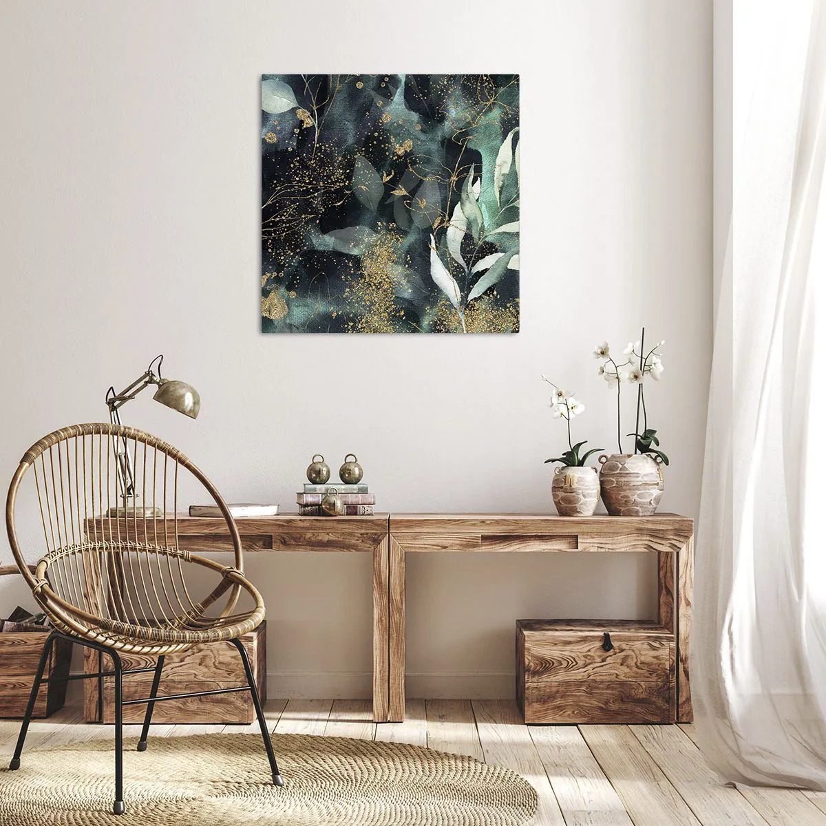 Lærredstryk - Billede på lærred - Fortryllet have - 40x40 cm
