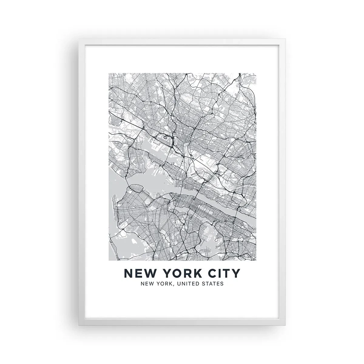Plakat i hvid ramme - Anatomi af en storby - 50x70 cm