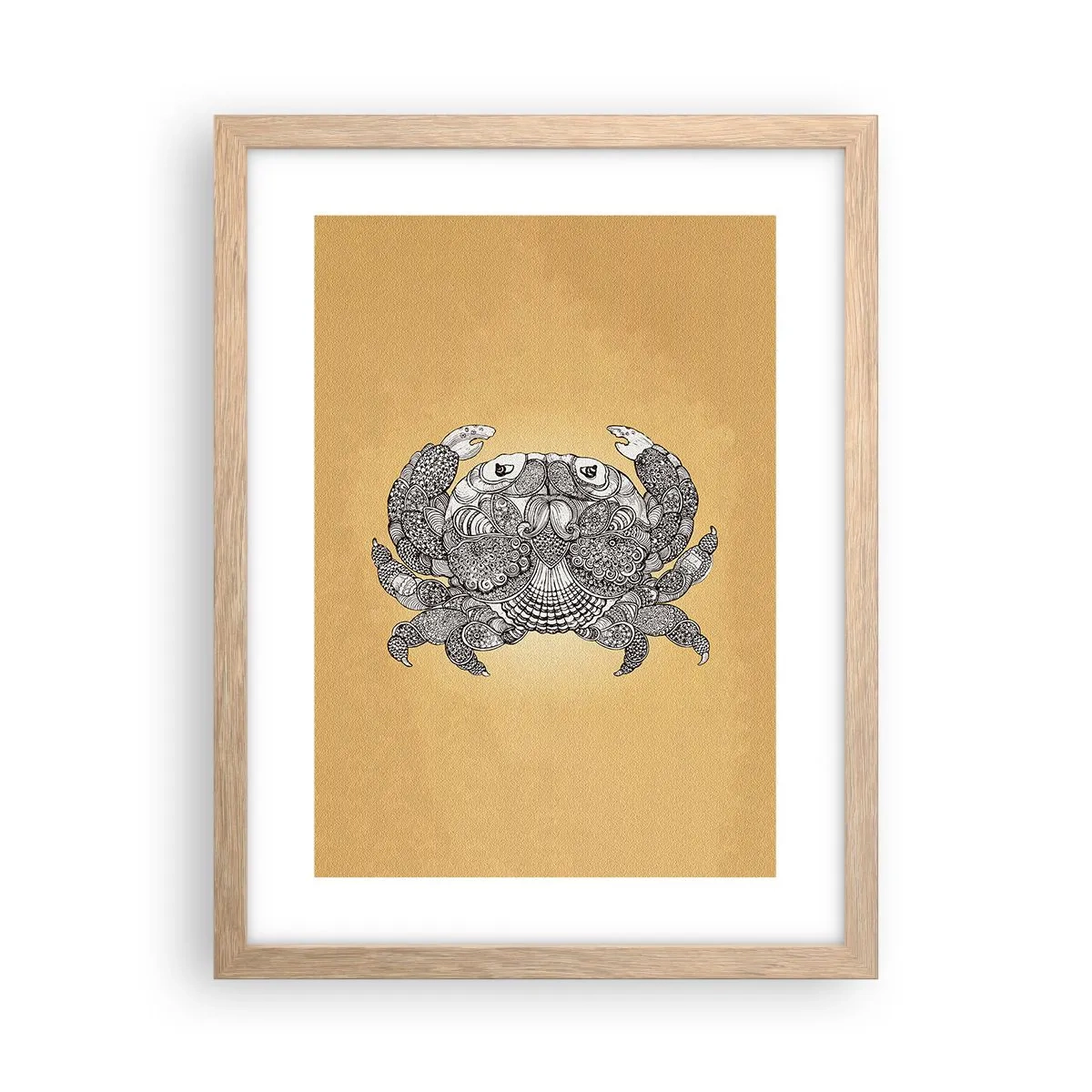 Plakat i ramme af lyst egetræ - Fortællinger om hr. krabbe - 30x40 cm