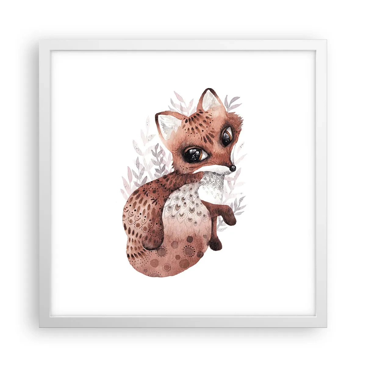 Plakat i hvid ramme - Kun kærlighed - 40x40 cm