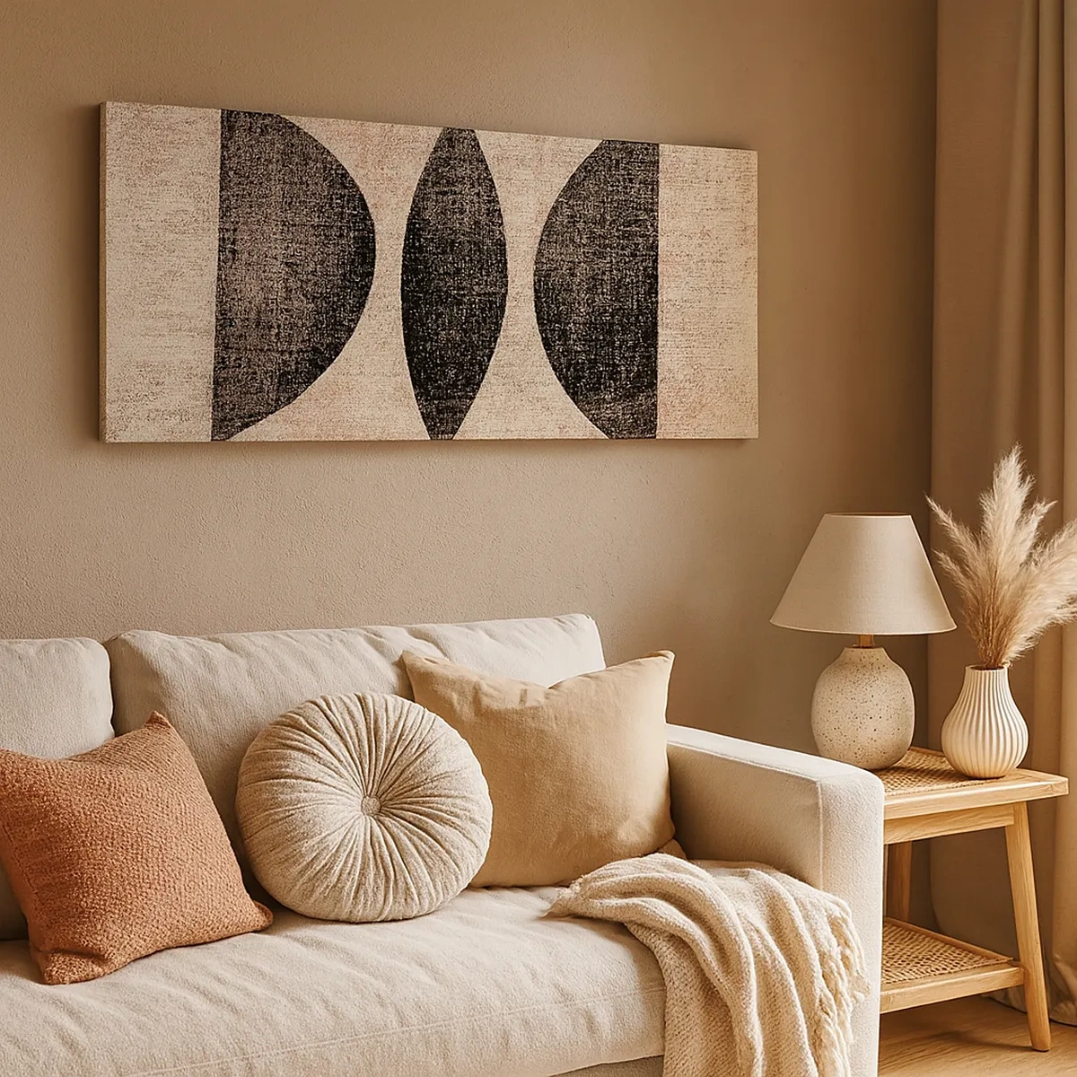 Lærredstryk - Billede på lærred - Etnisk abstraktion - 30x30 cm