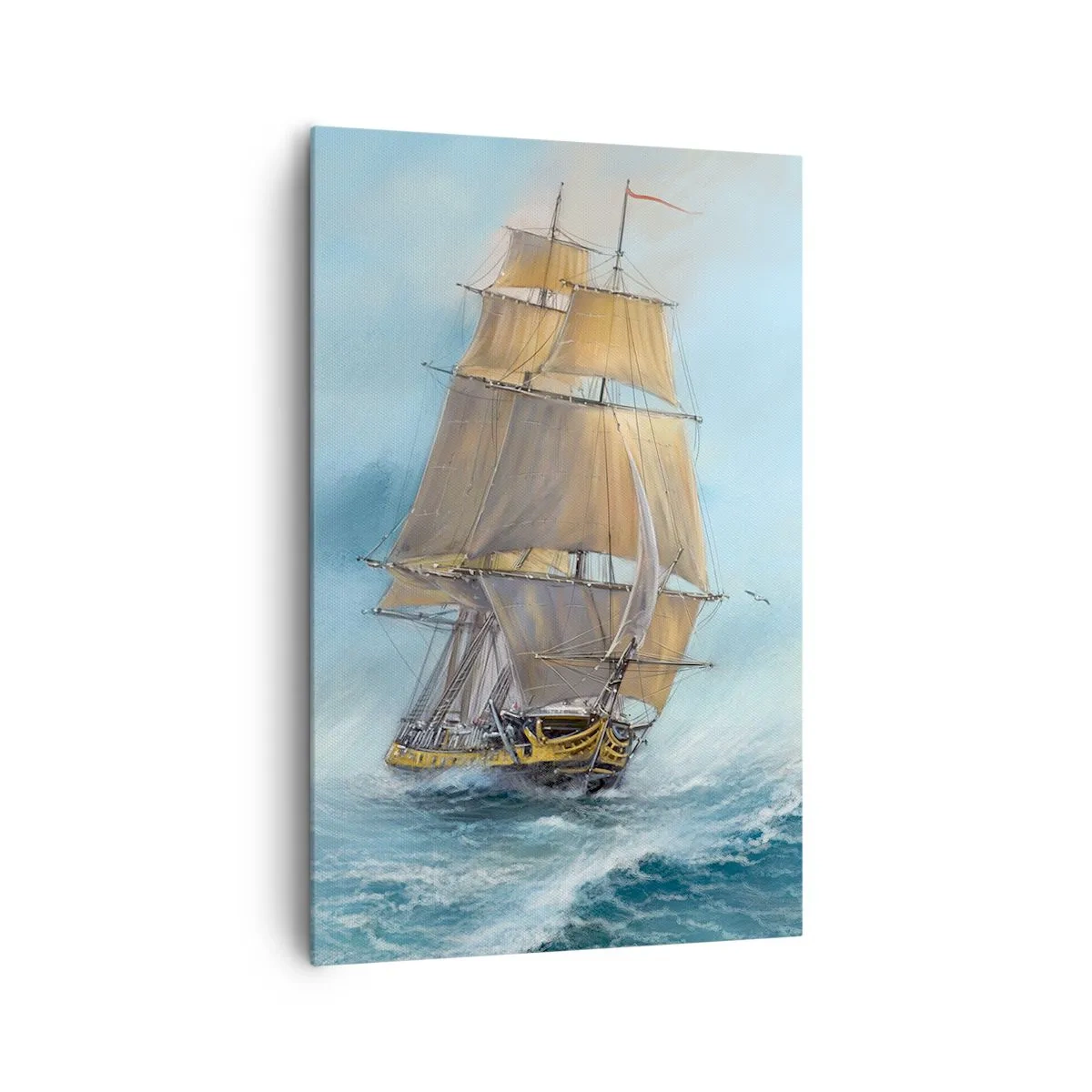 Lærredstryk - Billede på lærred - Bølgende gennem bølgerne - 80x120 cm