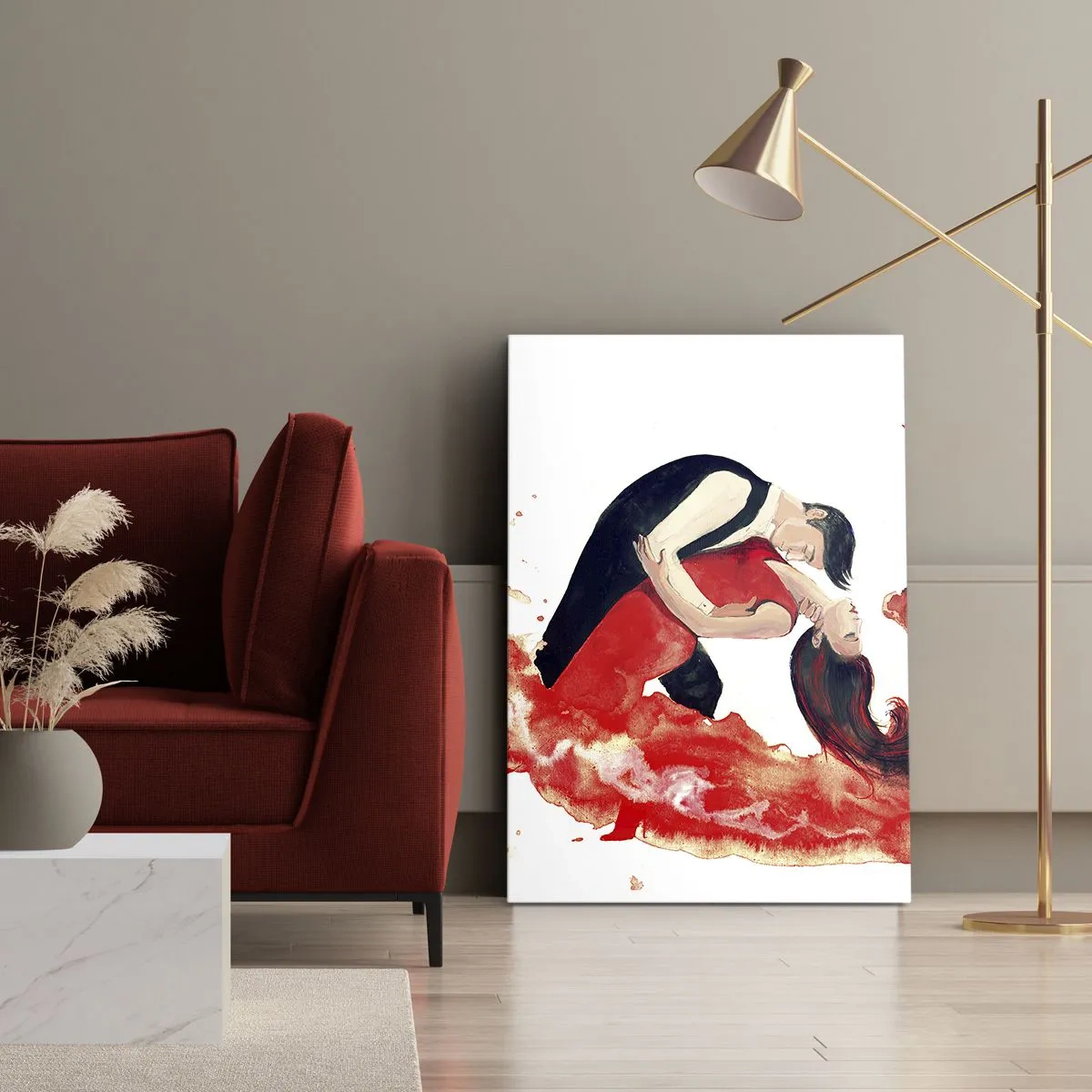 Lærredstryk - Billede på lærred - Tango - en sensuel bølge - 55x100 cm