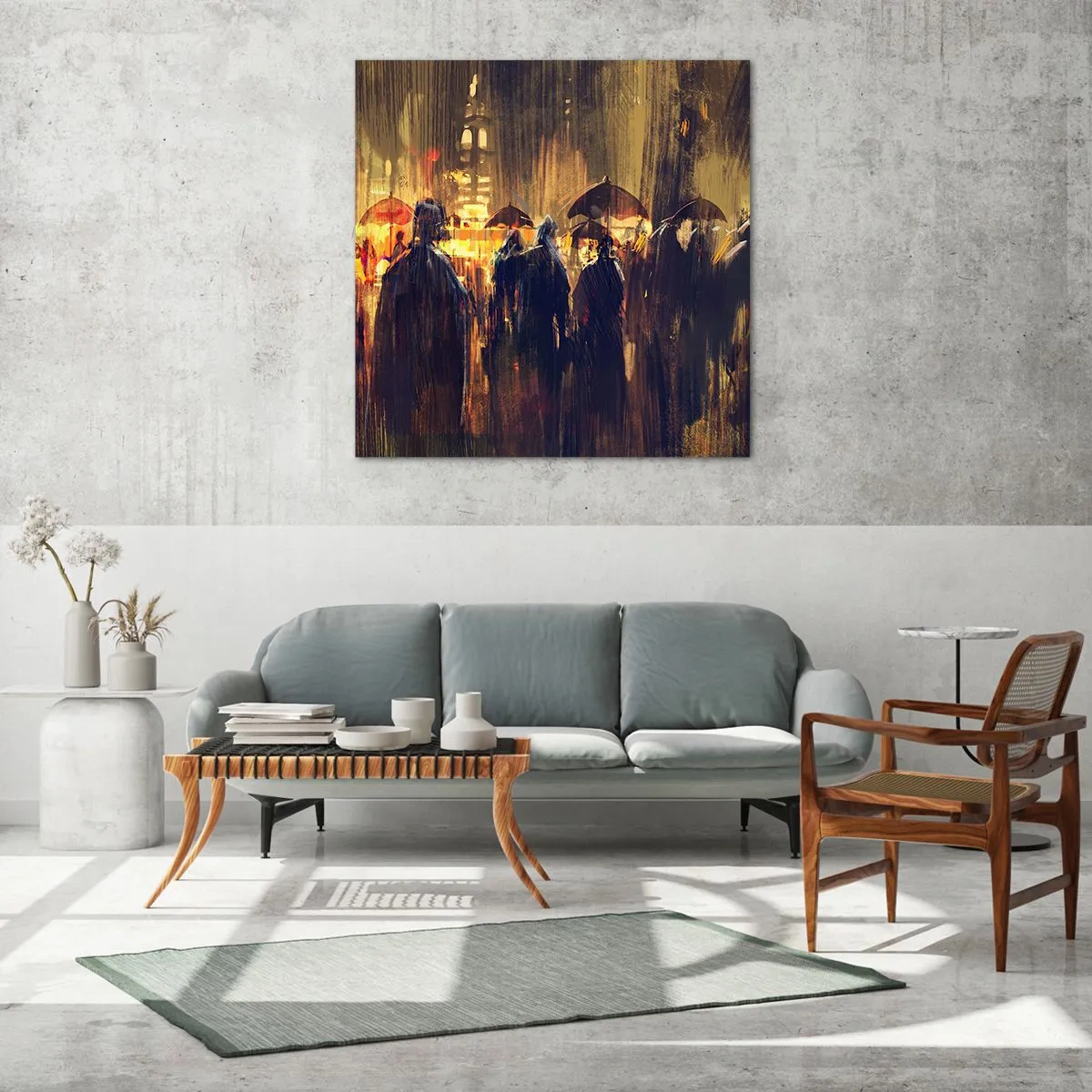 Billede på glas - Tilhængere af regnen - 60x60 cm