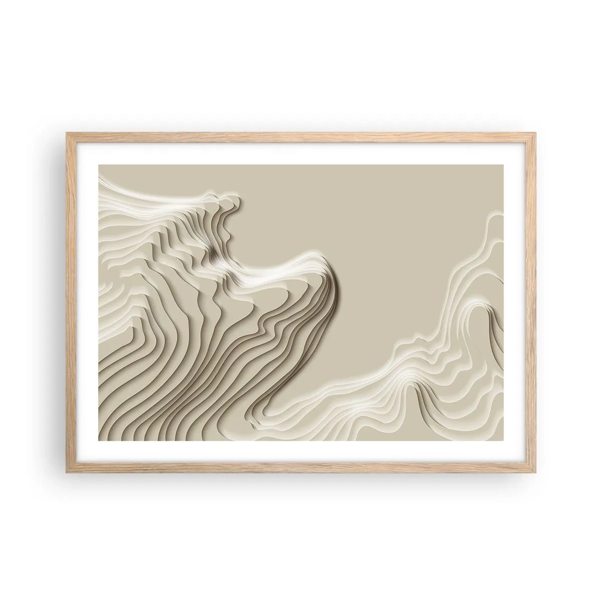 Plakat i ramme af lyst egetræ - Kunstens topografi - 70x50 cm